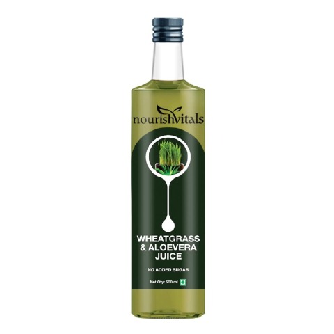 NourishVitals WheatGrass & Aloevera Juice, Unflavoured 0.5 L NourishVitals WheatGrass & Aloevera Juice, Unflavoured 0.5 L