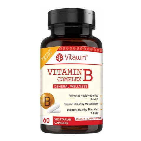 1 - VITAWIN Vitamin B Complex for General Wellness (500 mg),  Unflavoured  60 capsules 