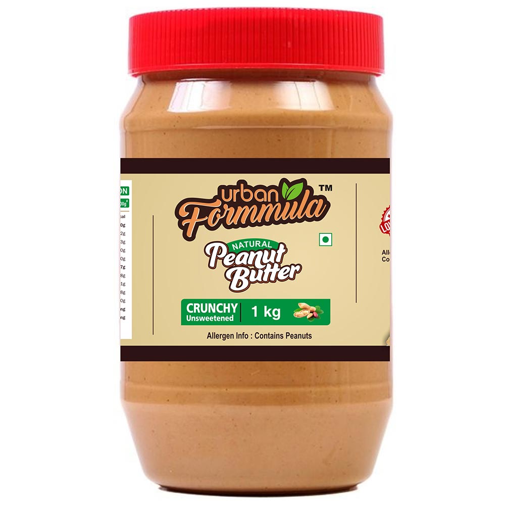 1 - Urban Formmula Natural Peanut Butter,  1 kg  Unsweetened Crunchy 