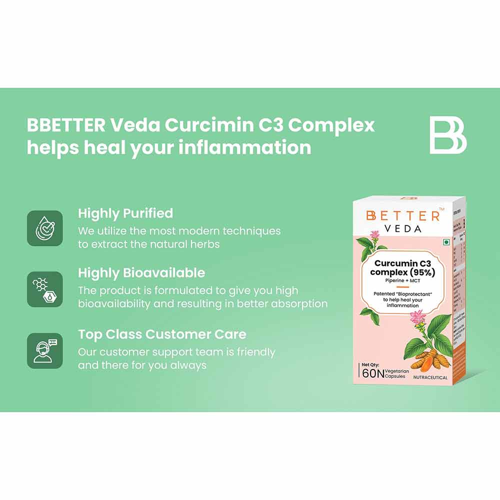 3 - Bbetter Veda Curcumin C3 Complex (95%),  60 veggie capsule(s) 