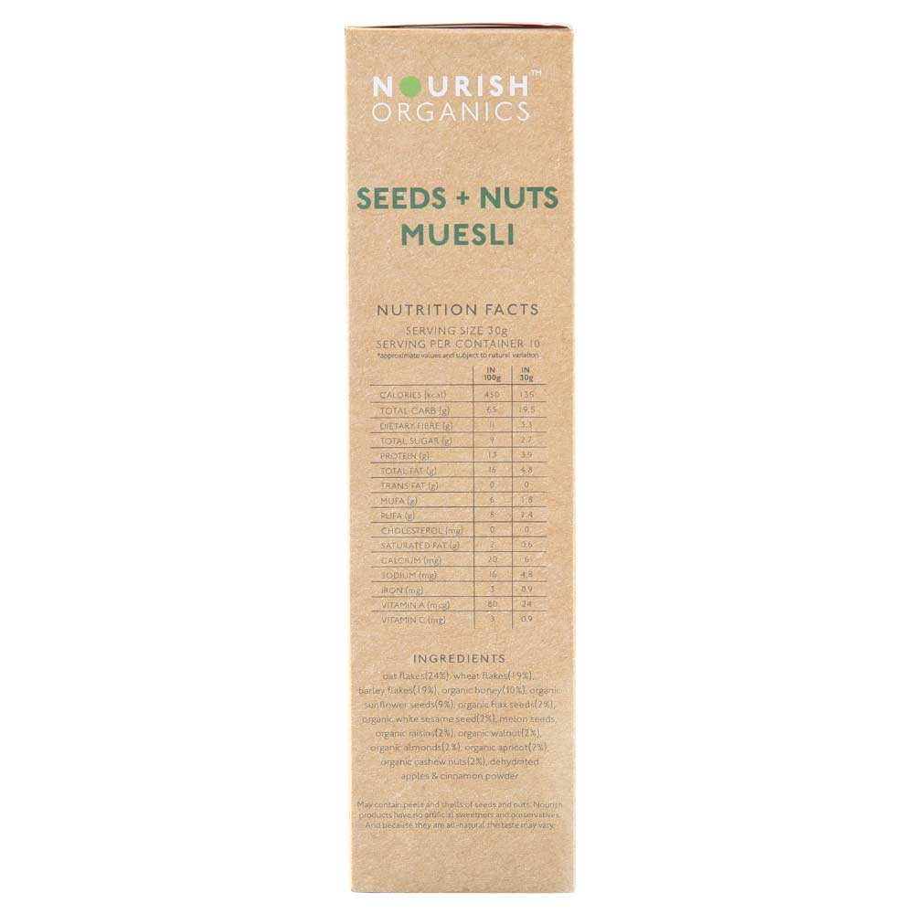 Nourish Organics Seeds & Nuts Muesli,  0.3 kg  Unflavoured 
