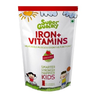 Super Gummy Iron + Vitamins Smashing Strawberry, 30 gummies