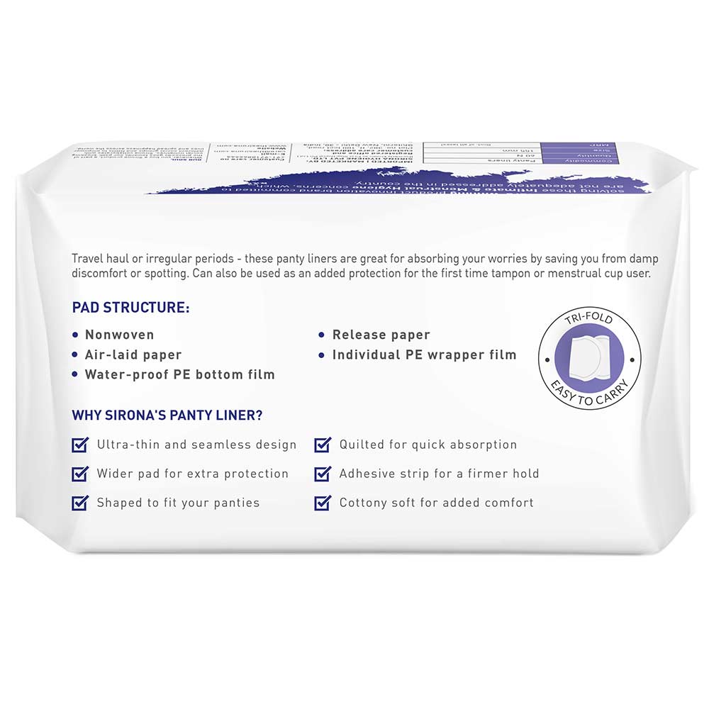 9 - Sirona Ultra-Thin Premium Panty Liners,  60 Piece(s)/Pack  Regular Flow (Small) 