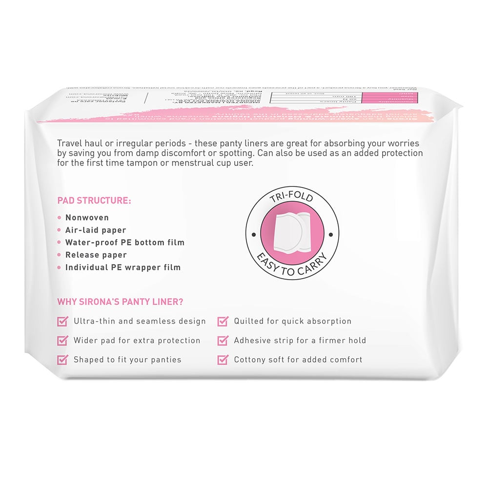 9 - Sirona Ultra-Thin Premium Panty Liners,  60 Piece(s)/Pack  Regular Flow (Large) 
