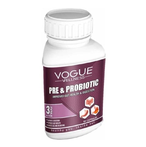 1 - Vogue Wellness Pre & Probiotic,  60 capsules  Unflavoured 