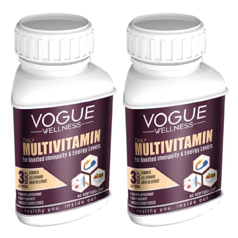 1 - Vogue Wellness Daily Multivitamin,  60 softgels  Unflavoured (Pack of 2) 