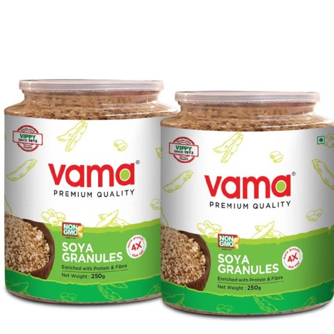 1 - Vama Soya Granules, Enriched with Protein & Fibre Pack of 2 250 g