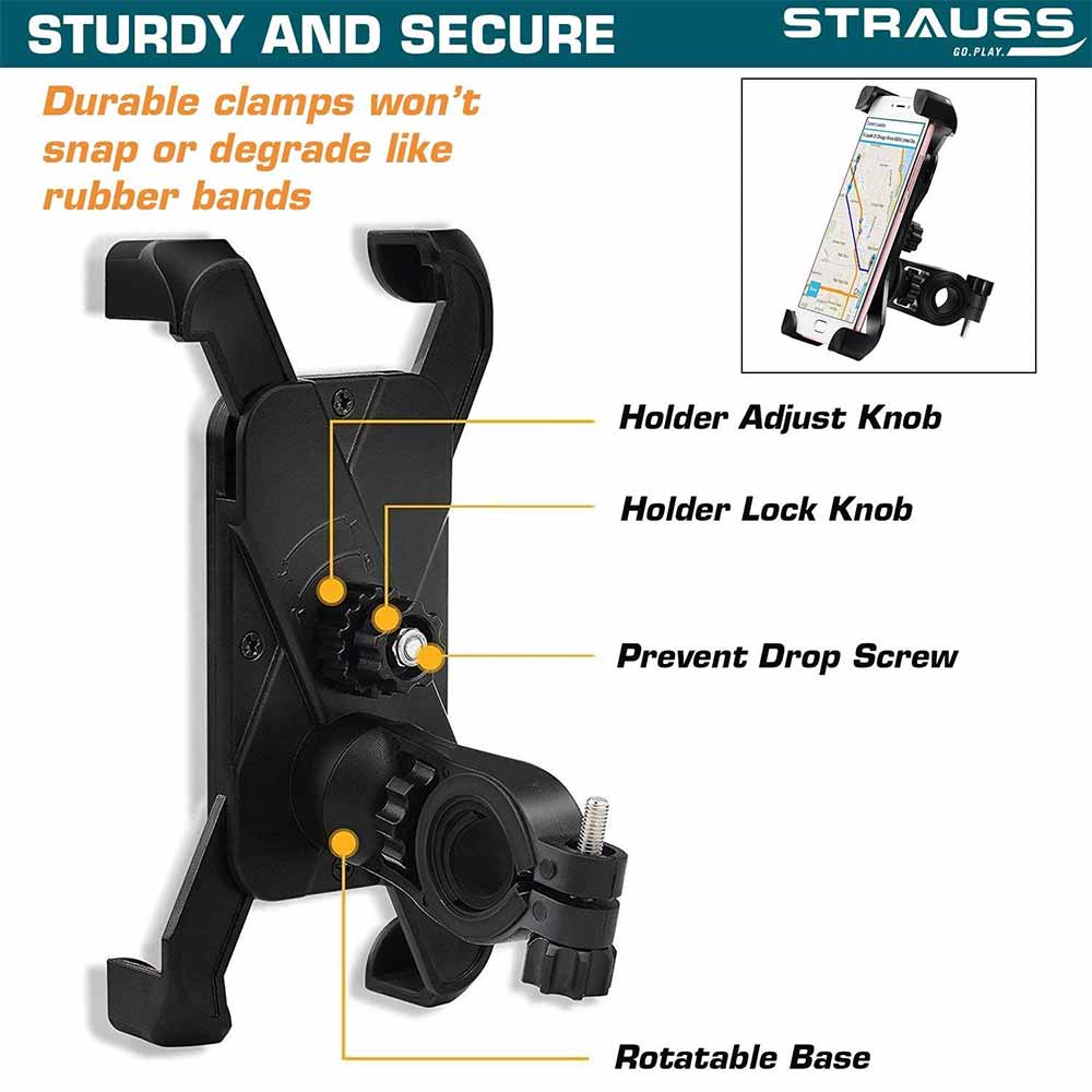 5 - Strauss Bicycle Mobile Holder,  Black 