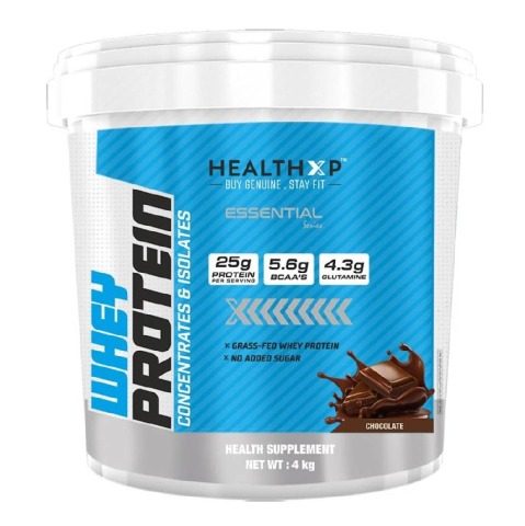1 - HealthXP 100% Whey Protein,  11 lb  Chocolate 