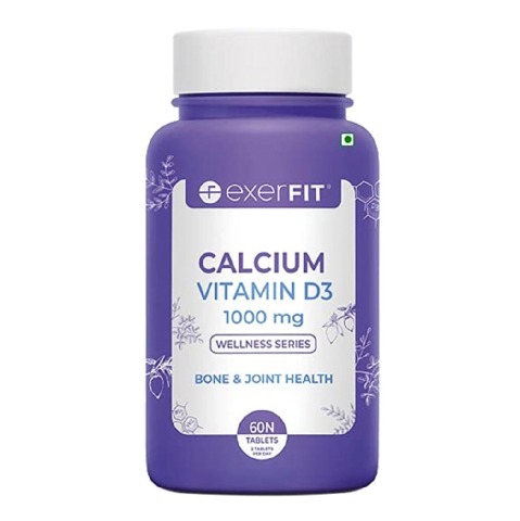 8 - exerFIT Calcium D3 1000 mg Calcium Citrate Malate (most bioactive form) 400 IU Vitamin D3 Bone Health Formula,  60 tablet(s)  Unflavoured 