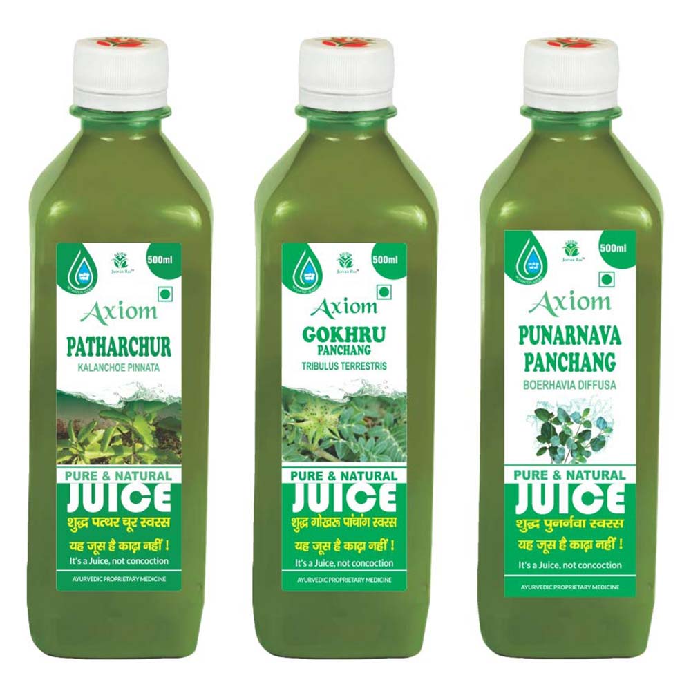 1 - Axiom Punarnava + Axiom Patharchur + Axiom Gokhru Juice 500ml Combo,  3 Piece(s)/Pack 