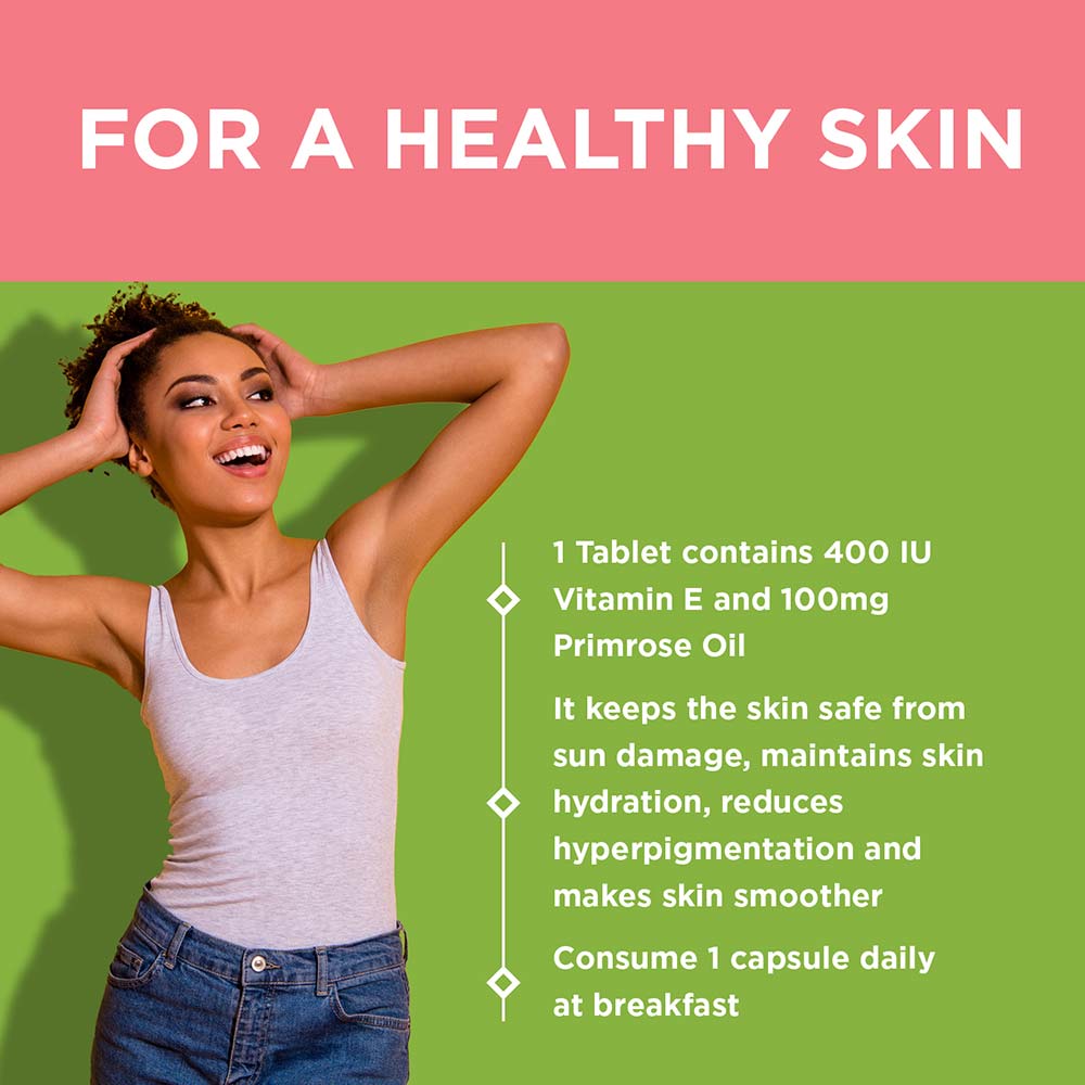 4 - HK Vitals Vitamin E with Evening Primrose Oil by Healthkart,  60 capsules 