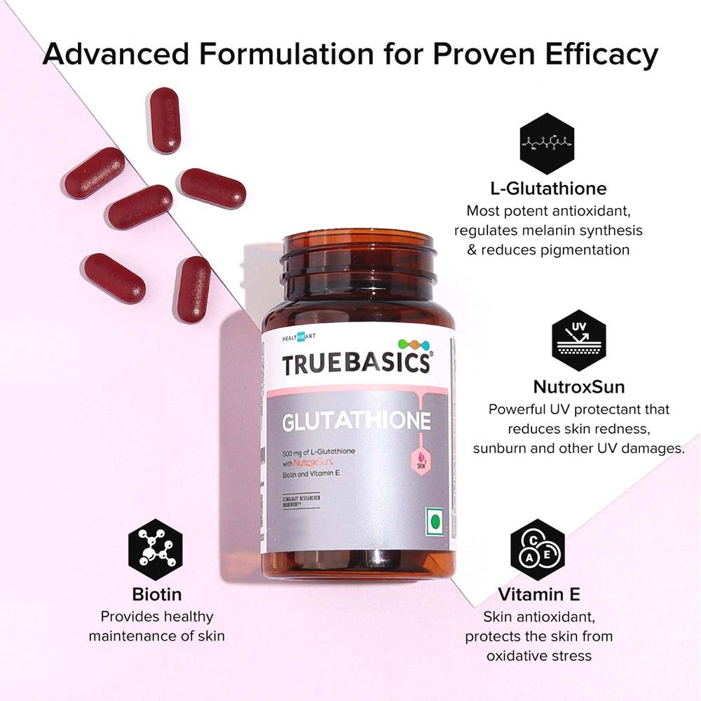 7 - TrueBasics Glutathione + Nutroxsun 30 tablets + Vitamin C Serum Combo,  30 ml  Unflavoured