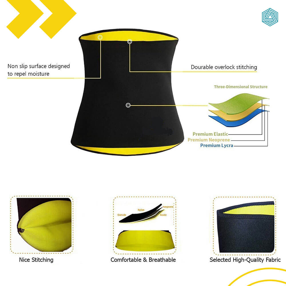 3 - Boldfit Back Supporter Body Shaper Sweat Belt,  Black  4 XL - 5 XL 