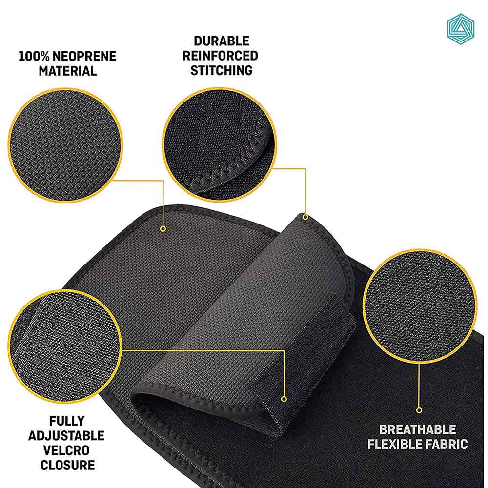 5 - Boldfit Sweat Belt,  Black  Large (fits Up To 50 Inch) 