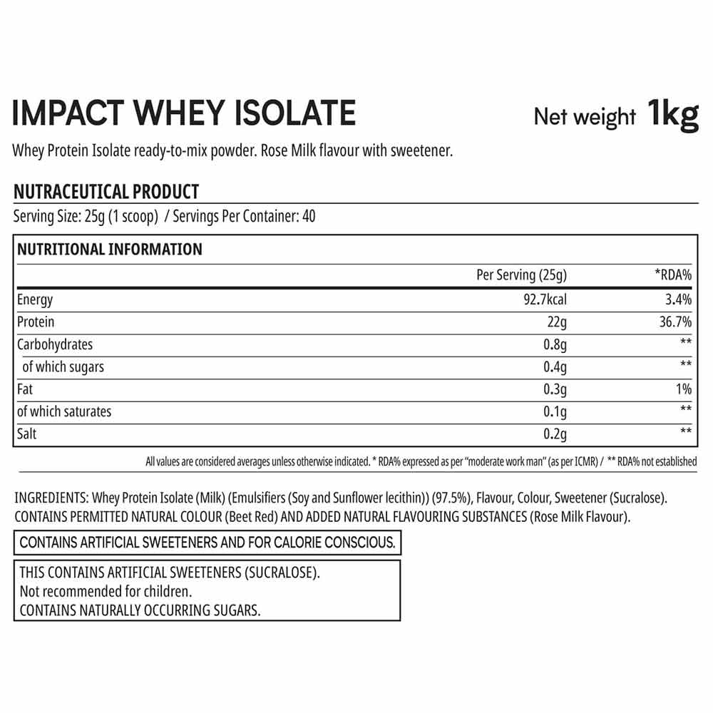 Myprotein Impact Whey Isolate,  2.2 lb  Rose Milk 