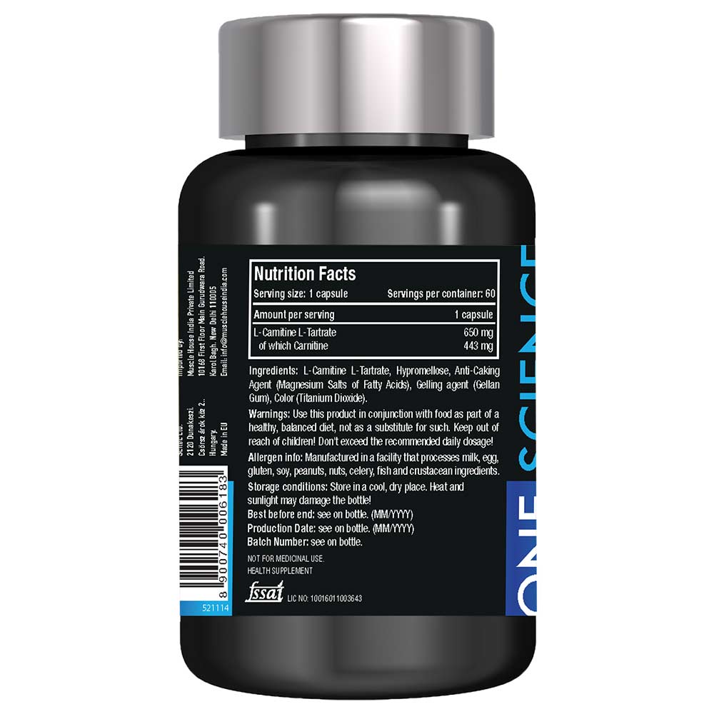 3 - One Science L Carnitine,  60 capsules  Unflavoured 