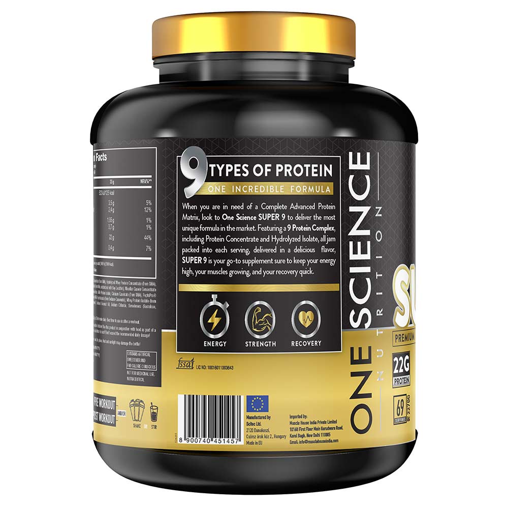 2 - One Science Super 9 - Premium Advance Protein Blend,  5 lb  White Chocolate Vanilla 
