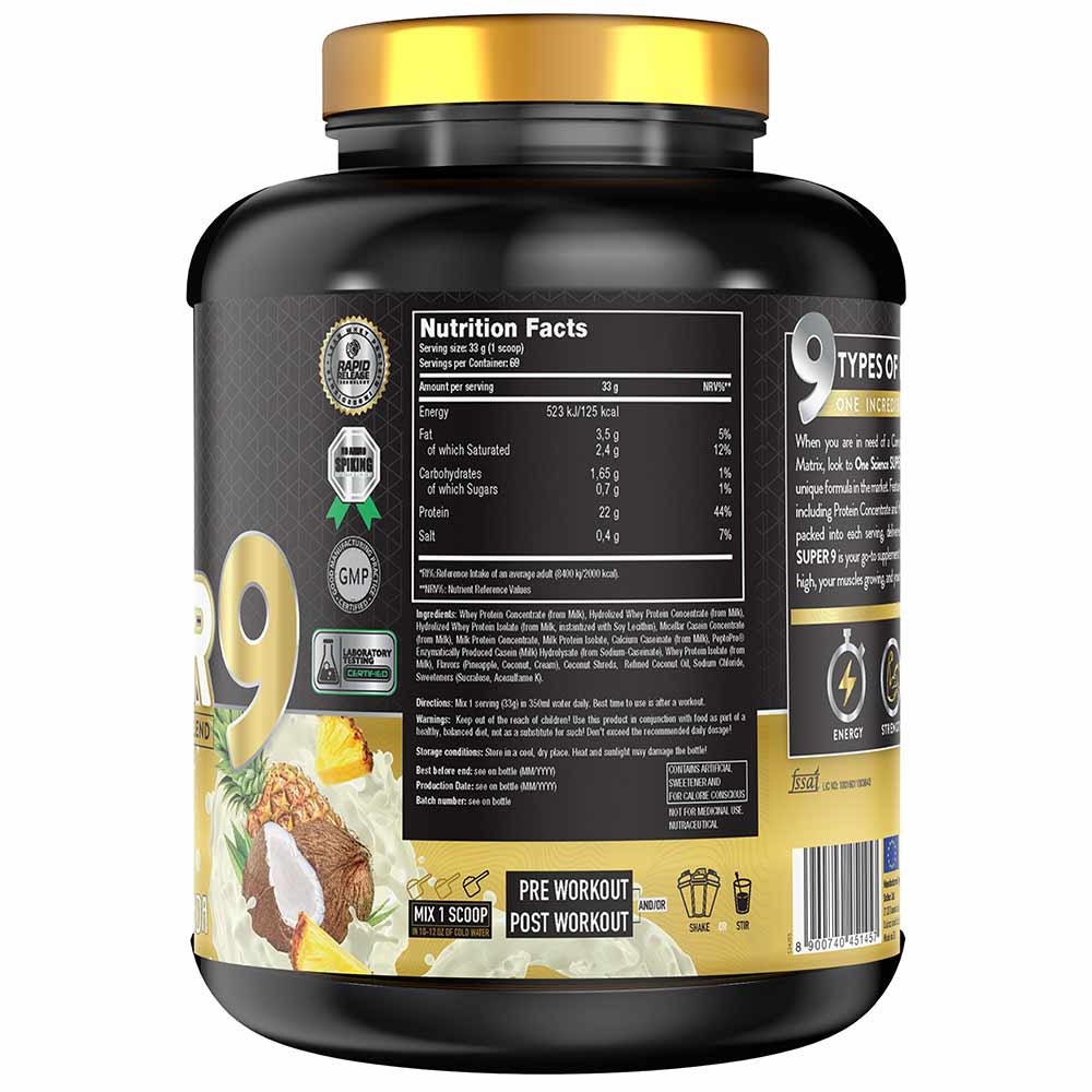 3 - One Science Super 9 - Premium Advance Protein Blend,  5 lb  Pina Colada 