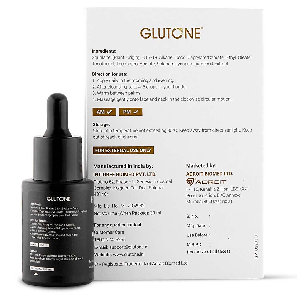 3 - Glutone Phytosqualane + Tocotrienol Face Oil,  30 ml  Repairs, Hydrates, Softens Skin 