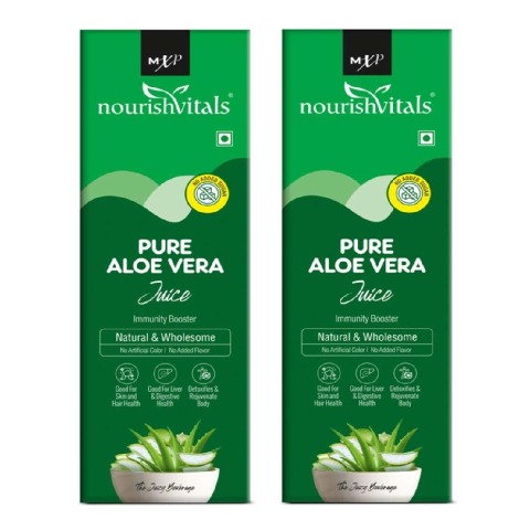 1 - NourishVitals Pure Aloe Vera Juice,  500 ml  Unflavoured (Pack of 2) 