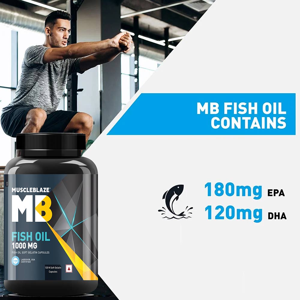 MuscleBlaze Fish Oil (1000 mg) 120 Softgels