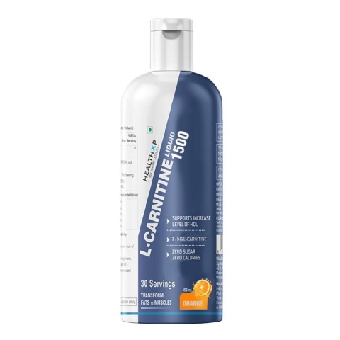 3 - HealthXP L Carnitine Liquid 1500 mg,  450 ml  Orange 