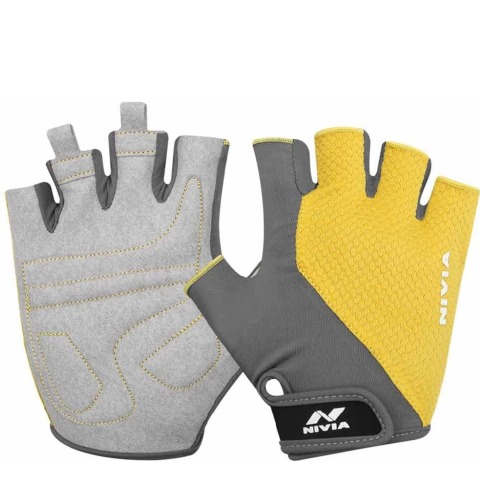 1 - Nivia Coral Sports Gloves,  Yellow/Grey  Small 