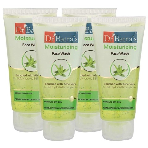 Dr Batra's Moisturizing Face Wash,  50 g  Enriched with Aloe Vera (Pack of 4) 