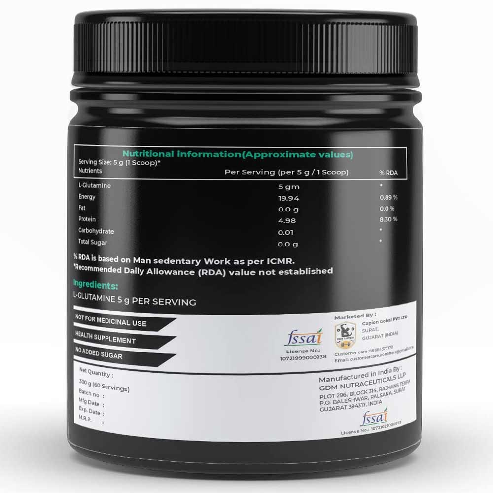 3 - IRON LIFTERS Glutamine,  0.66 lb  Unflavoured 