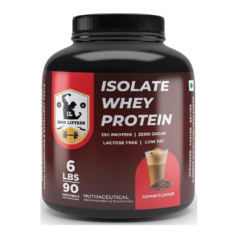 1 - IRON LIFTERS Isolate Whey Protein, 6 lb Coffee