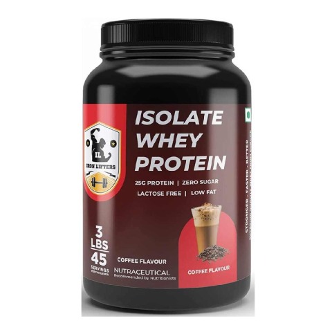 1 - IRON LIFTERS Isolate Whey Protein,  3 lb  Coffee 