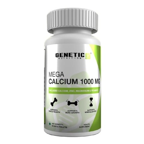 1 - Genetic Nutrition Mega Calcium 1000 mg,  60 tablet(s)  Unflavoured 