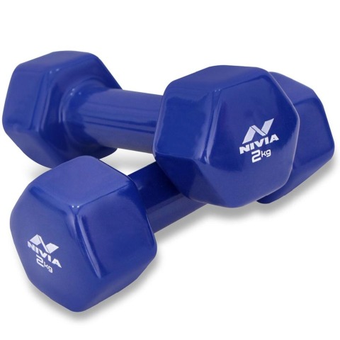 1 - Nivia Vinyl Dumbbell Set,  Blue  2 kg 