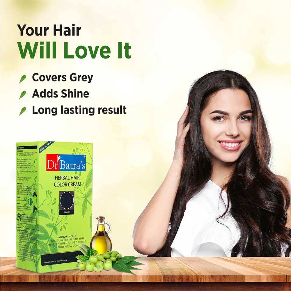 3 - Dr Batra's Herbal Hair Color Cream,  60 ml  Black 