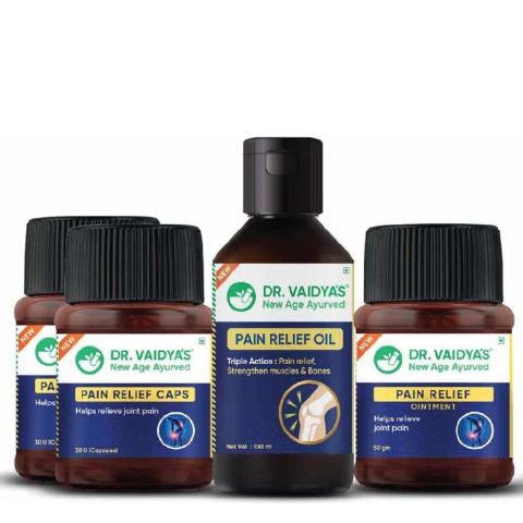 1 - Dr. Vaidya's Pain Relief Caps, Ointment & Oil Combo,  4 Piece(s)/Pack 