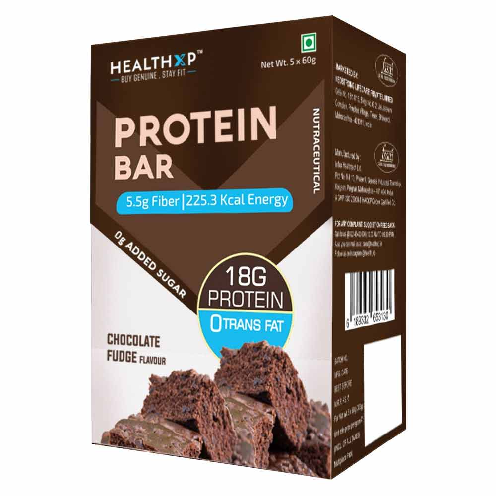 2 - HealthXP Protein Bars (18g Protein),  6 bar(s)  Chocolate Fudge 