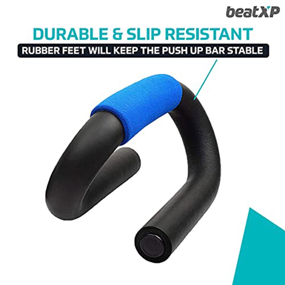 2 - beatXP Fitness S Shaped Push Up Bars,  Black & Blue  Free Size 
