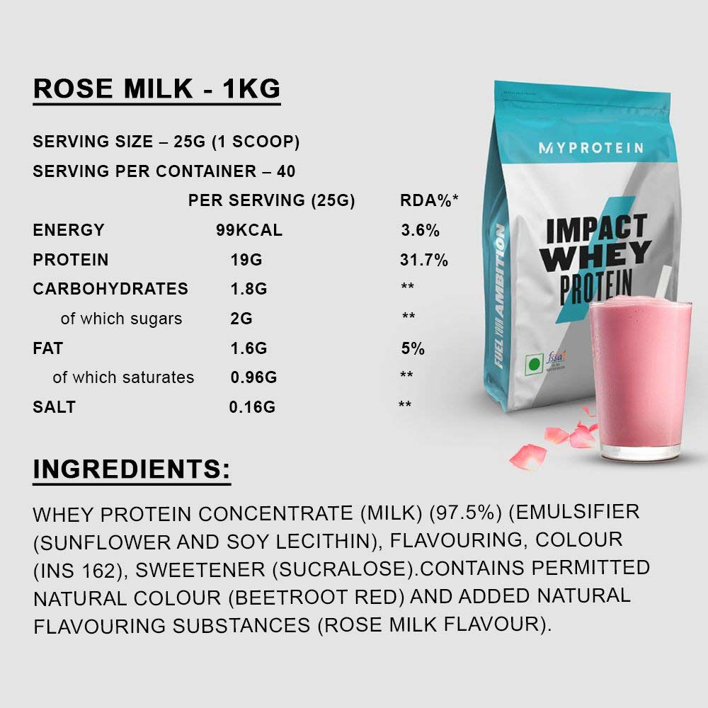 2 - Myprotein Impact Whey Protein,  2.2 lb  Rose Milk 