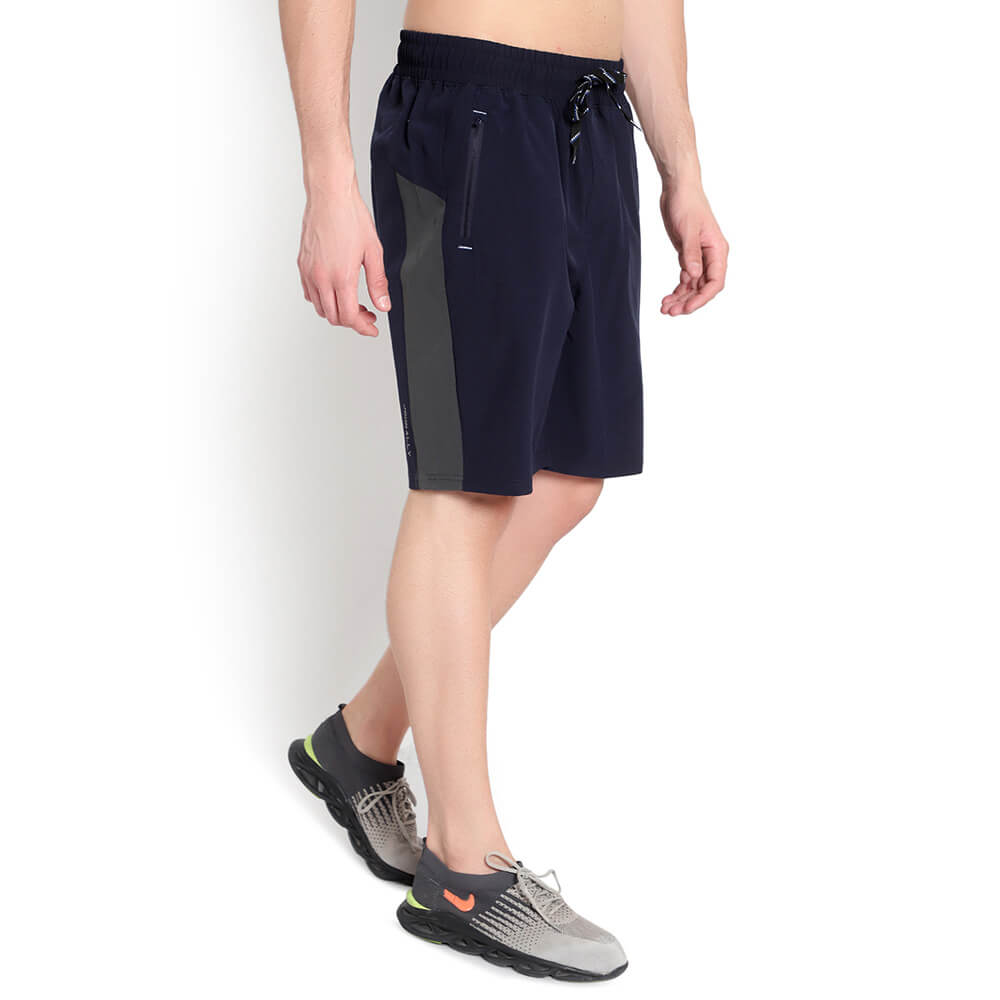 2 - John Ally Dry-Fit Gym Workout Shorts with Zipper Pockets,  Medium  Midnight Blue 
