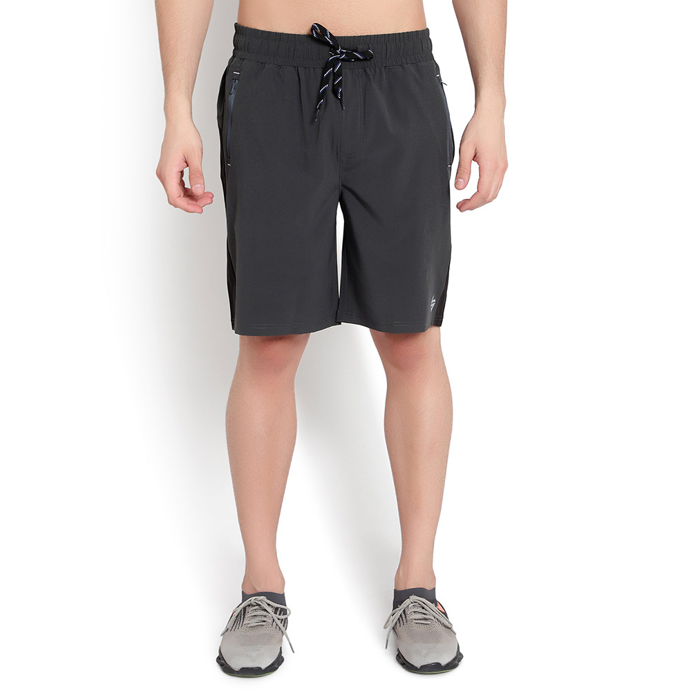 3 - John Ally Dry-Fit Gym Workout Shorts with Zipper Pockets,  Medium  Gunmetal Grey 