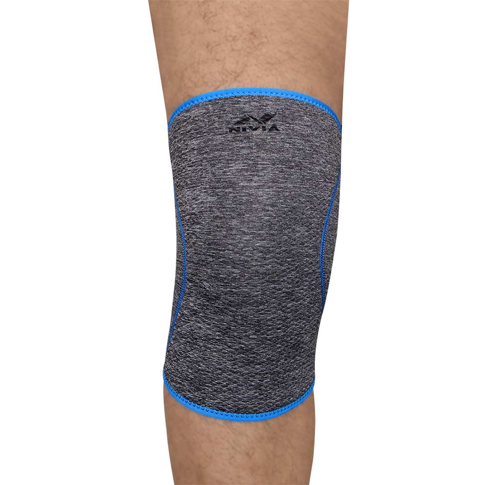 1 - Nivia Orthopedic Knee Support Slip-In Type (MB-10),  Grey-Black  Small 