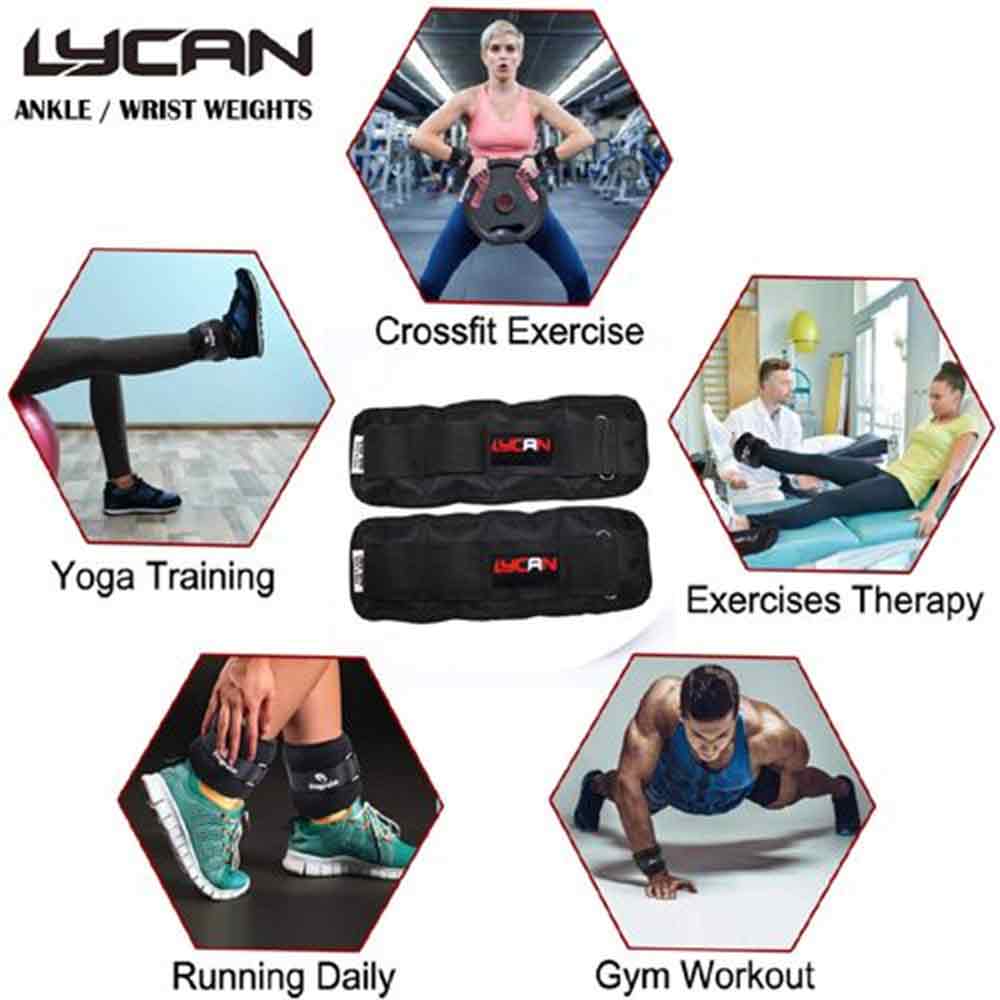 3 - Lycan Wrist and Ankle Weights,  Black  2 kg 