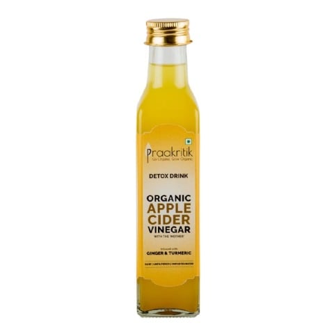 1 - Praakritik Organic Apple Cider Vinegar with Ginger & Turmeric,  250 ml  Unflavoured 