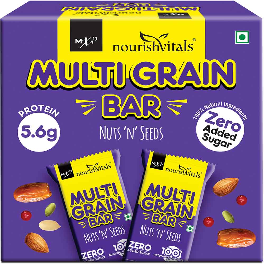 1 - NourishVitals Multi Grain Bar,  5 bar(s)  Nuts N Seeds 