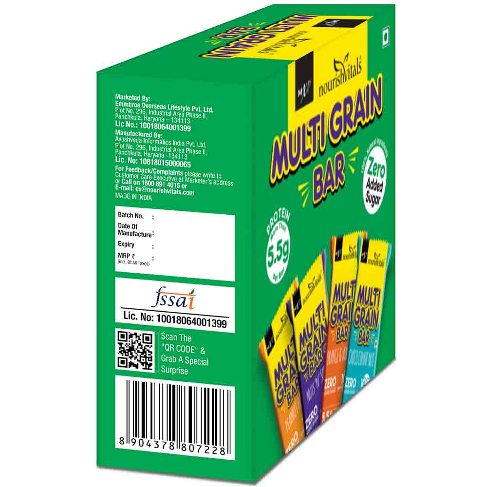 6 - NourishVitals Multi Grain Bar,  5 bar(s)  Mix Flavour 