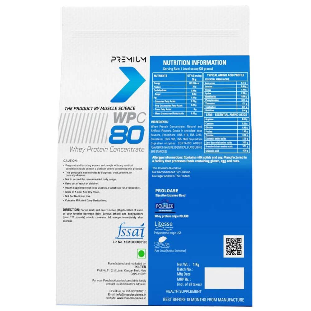 2 - Muscle Science Premium Whey WPC 80,  2.2 lb  Kesar Pista 