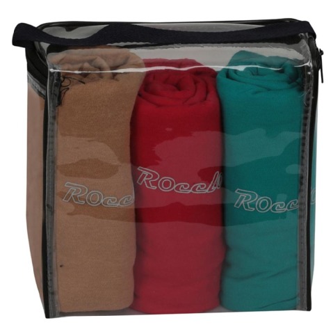 Rocclo Pack of 3 T Shirt-5085,  Red, Green & Beige  XL 