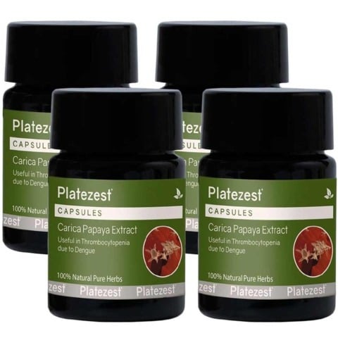 1 - Platezest Carica Papaya Extract (Pack of 4), 10 capsules