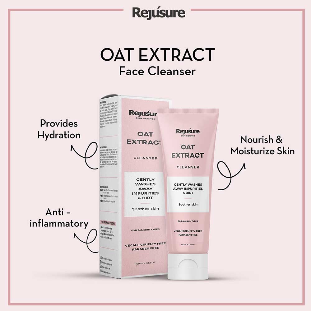 3 - Rejusure Oat Extract Gentle Cleanser,  100 ml  for Normal & Sensitive Skin 